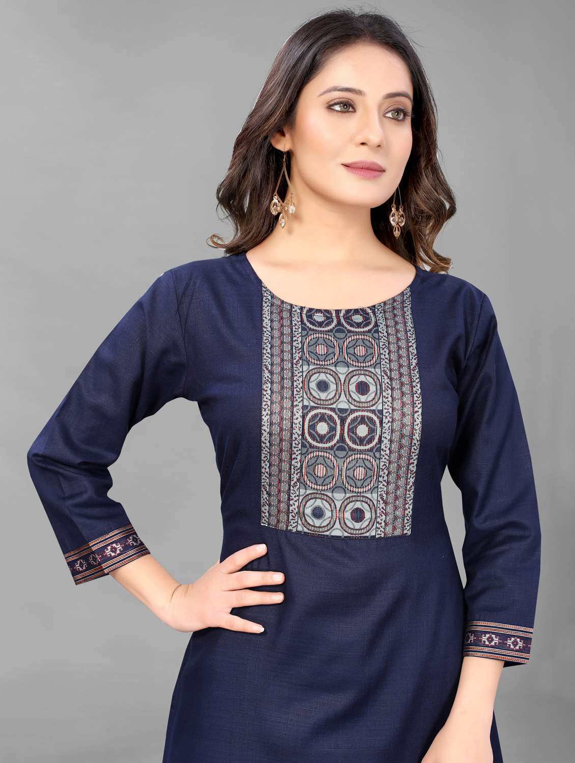 women three quarter sleeve kurta palazzo with dupatta set - 21954051 -  Standard Image - 5
