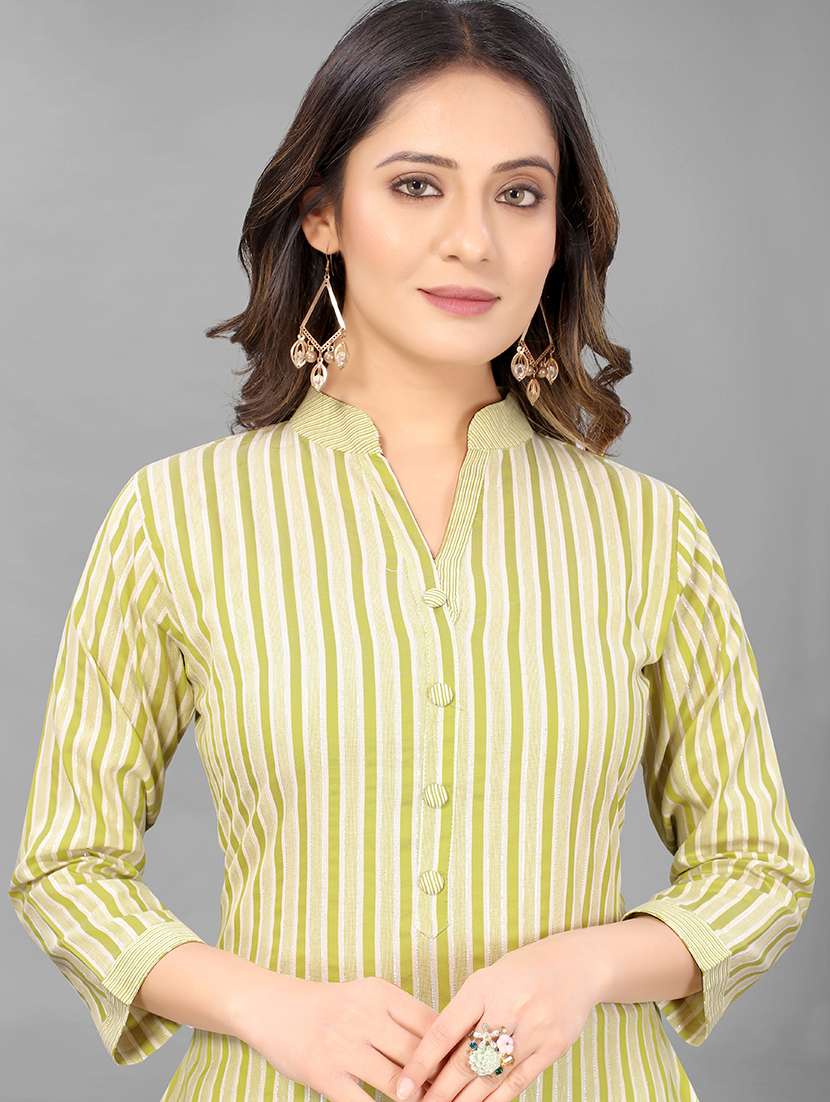 women three quarter sleeve kurta pant set - 21954062 -  Standard Image - 5