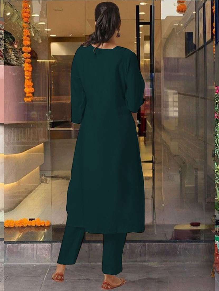 women three quarter sleeve kurta pant with dupatta set - 21954162 - Standard Image - 3