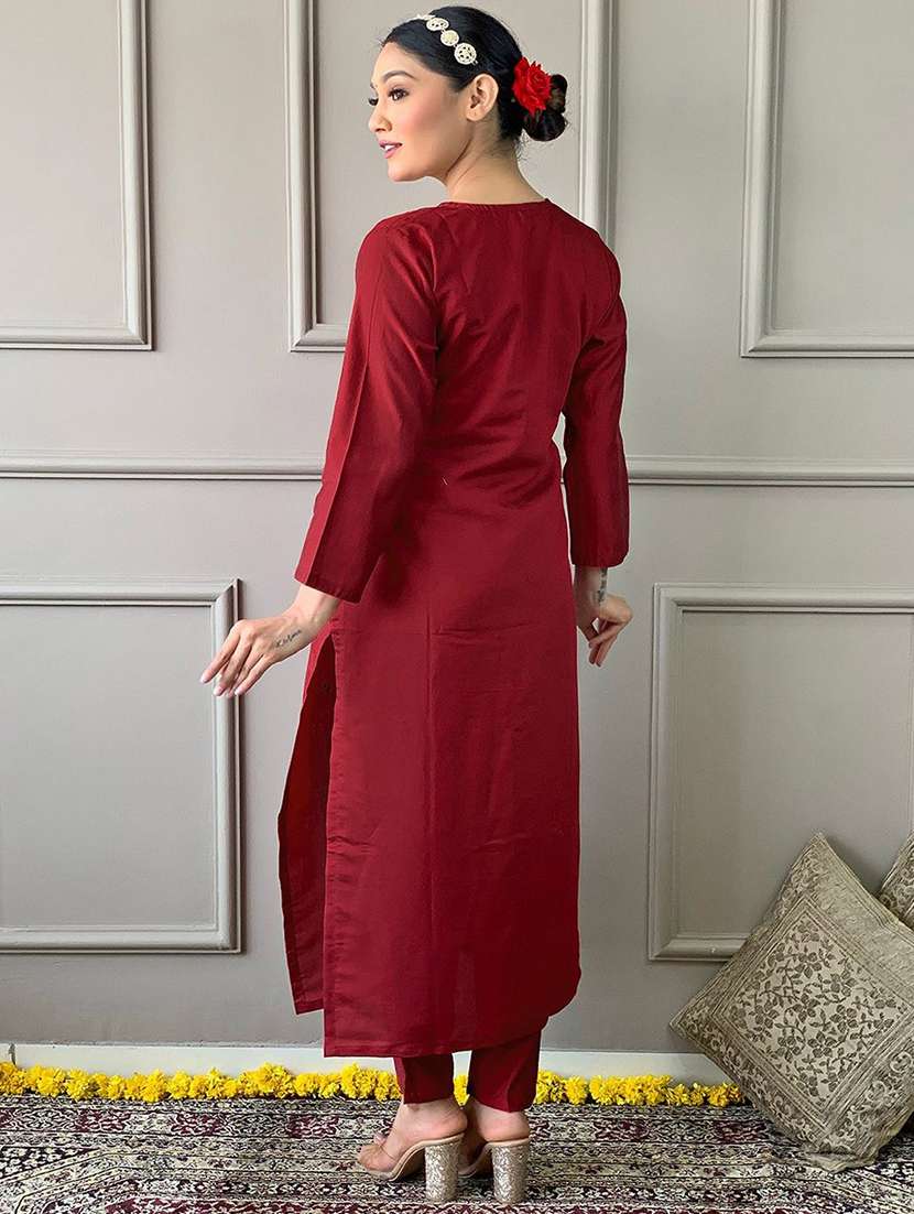 women three quarter sleeve kurta pant with dupatta set - 21954173 - Standard Image - 3