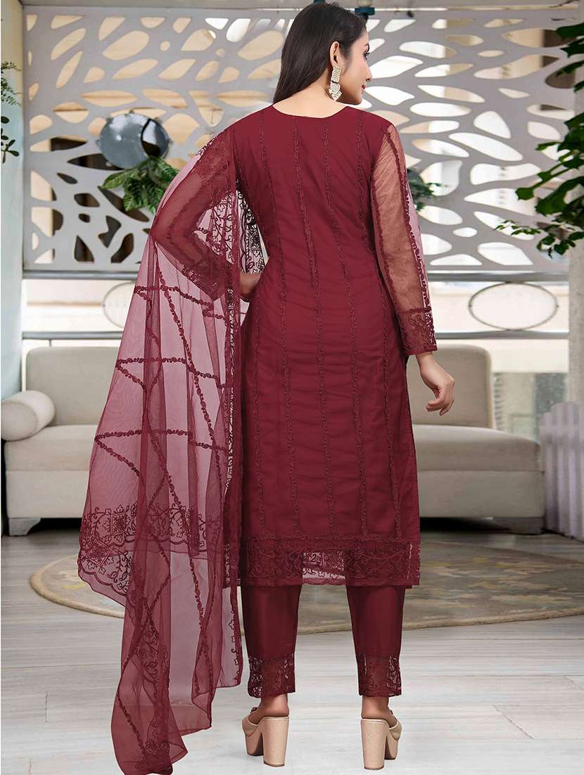 women embroidered long sleeve kurta pant with dupatta set - 21954192 -  Standard Image - 3