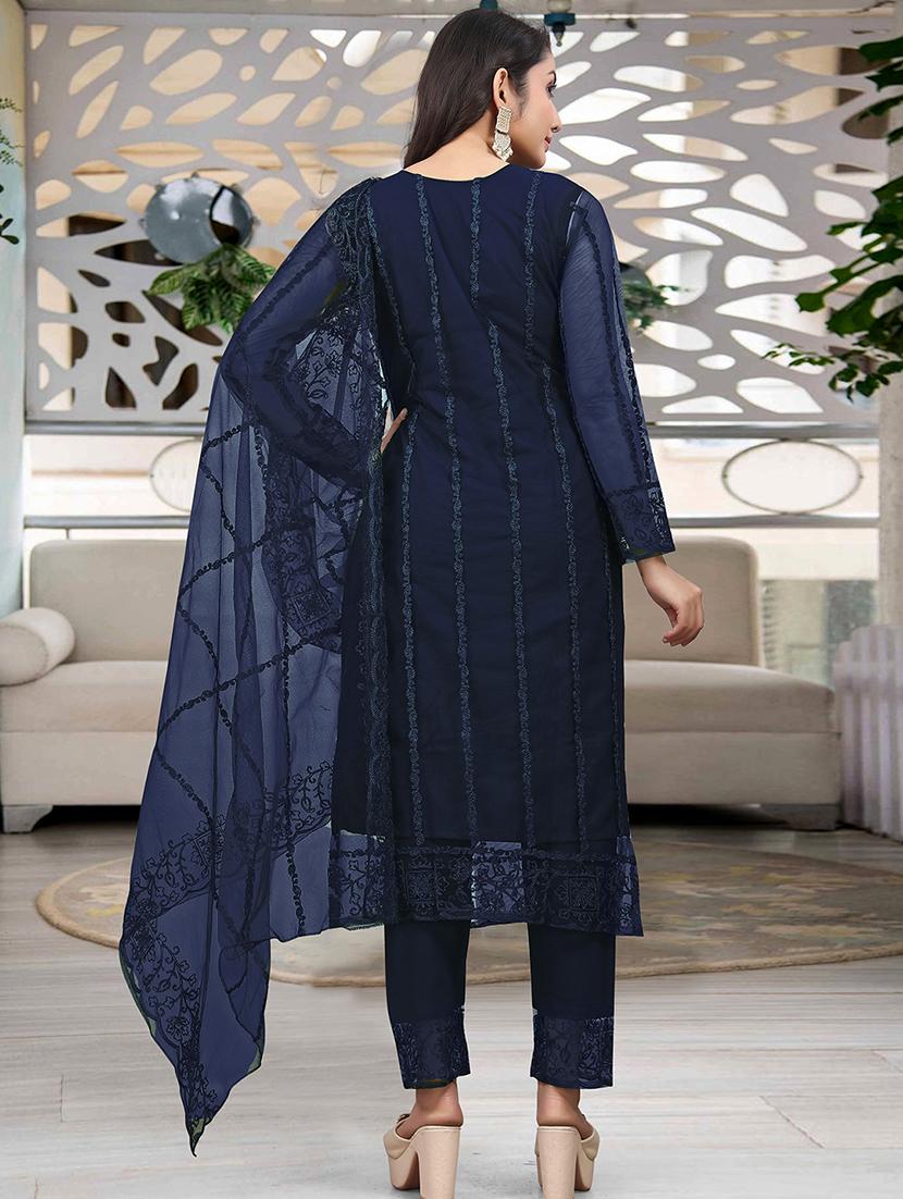 women embroidered long sleeve kurta pant with dupatta set - 21954193 - Standard Image - 3
