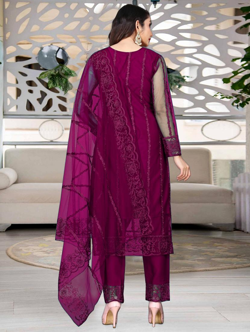 women embroidered long sleeve kurta pant with dupatta set - 21954196 - Standard Image - 3
