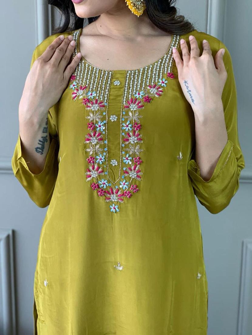 women three quarter sleeve kurta pant with dupatta set - 21954208 - Standard Image - 5