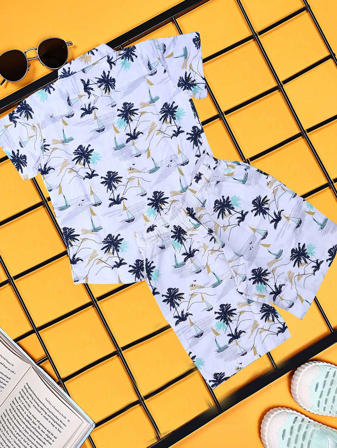 boys printed shirt and short co-ord set - 21954275 -  Standard Image - 3