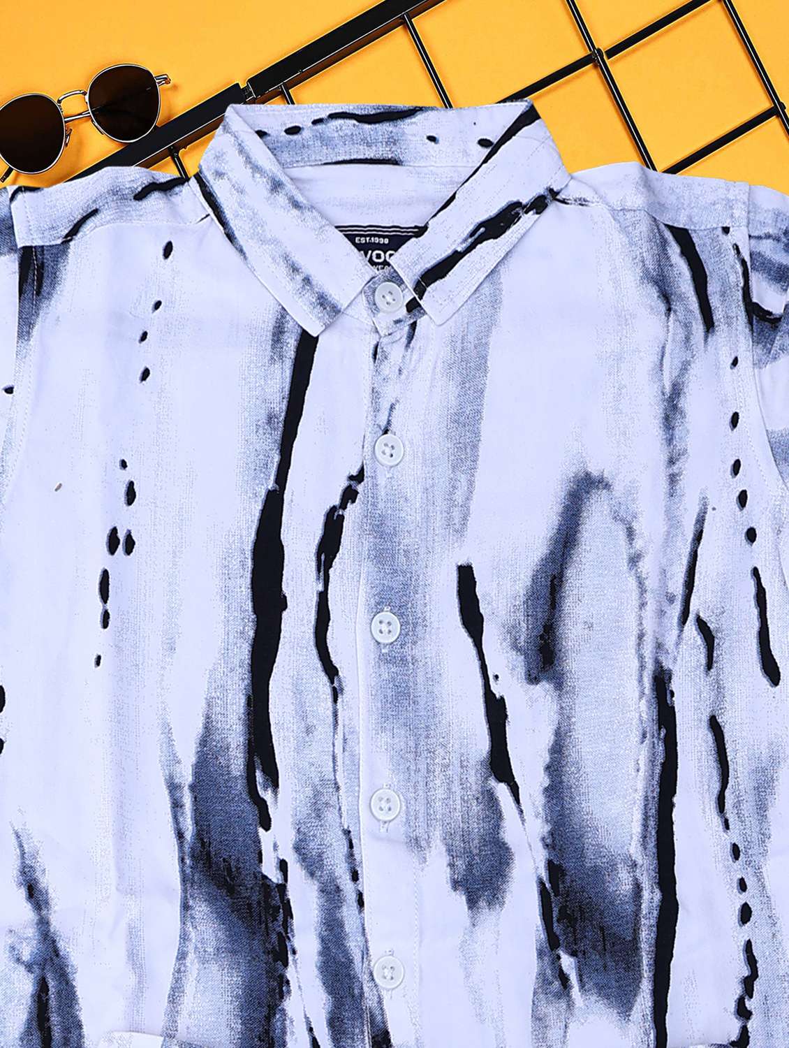 boys white printed shirt and shorts co-ord set - 21954280 -  Standard Image - 3