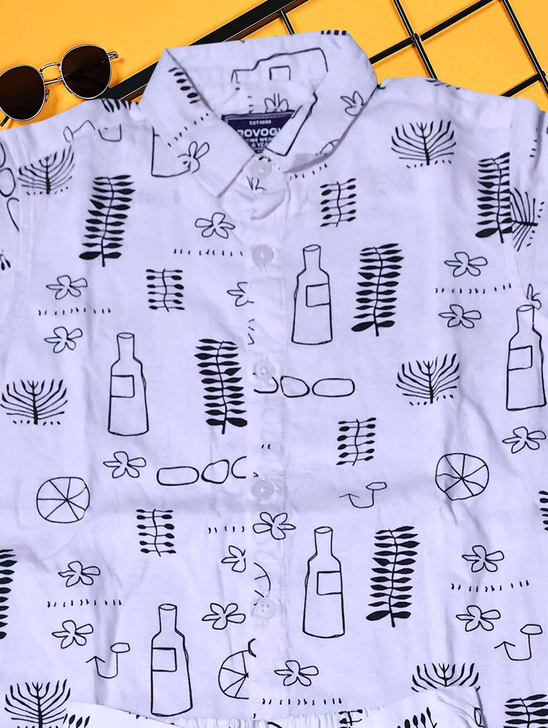 boys printed shirt and short co-ord set - 21954291 -  Standard Image - 3