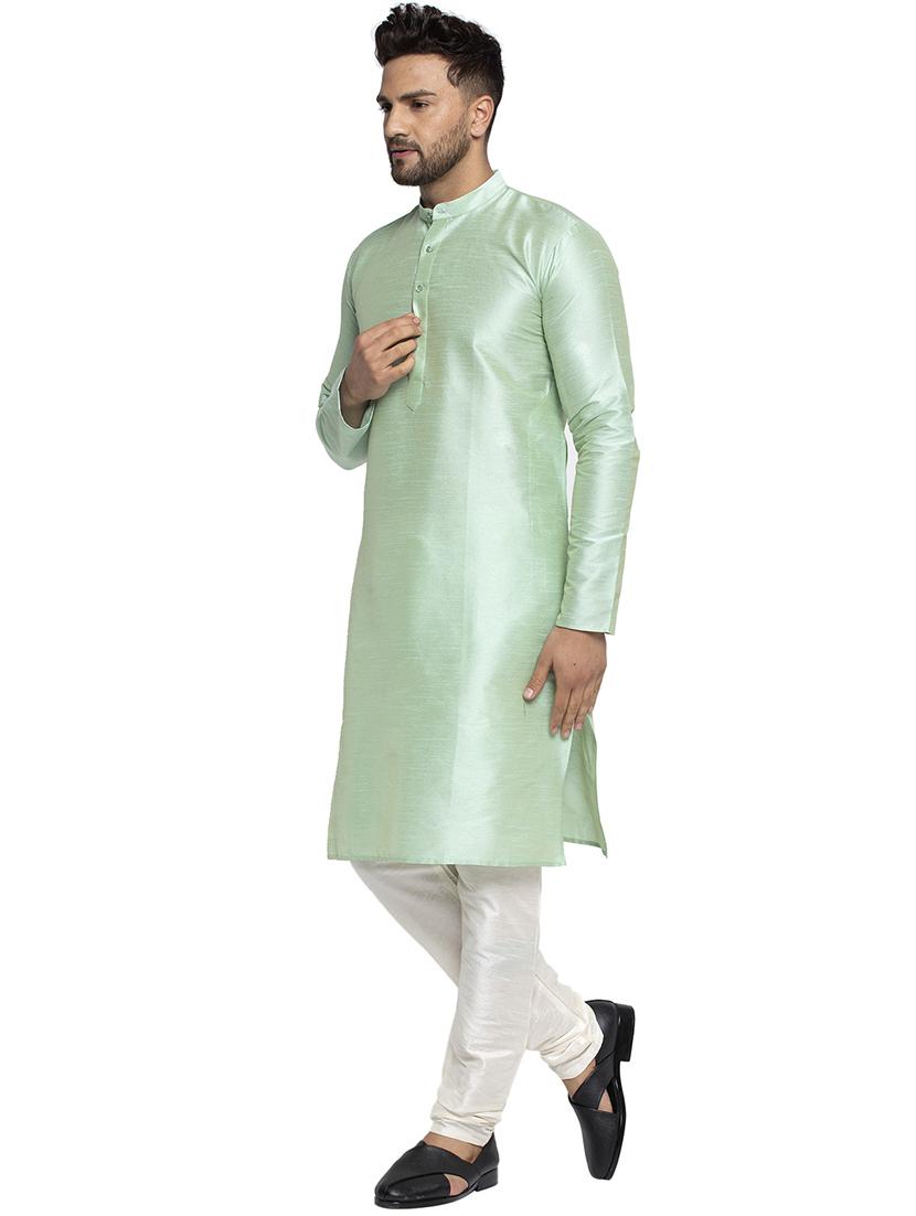 men solid mandarin neck long kurta - 21954306 -  Standard Image - 3