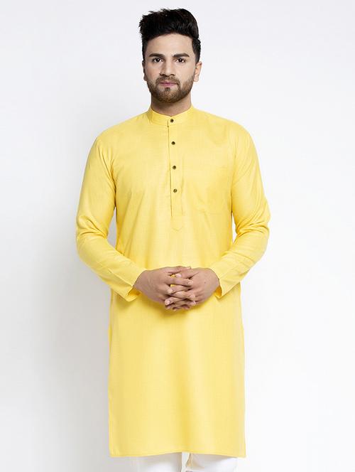 men solid mandarin neck long kurta - 21954324 - Standard Image - 0