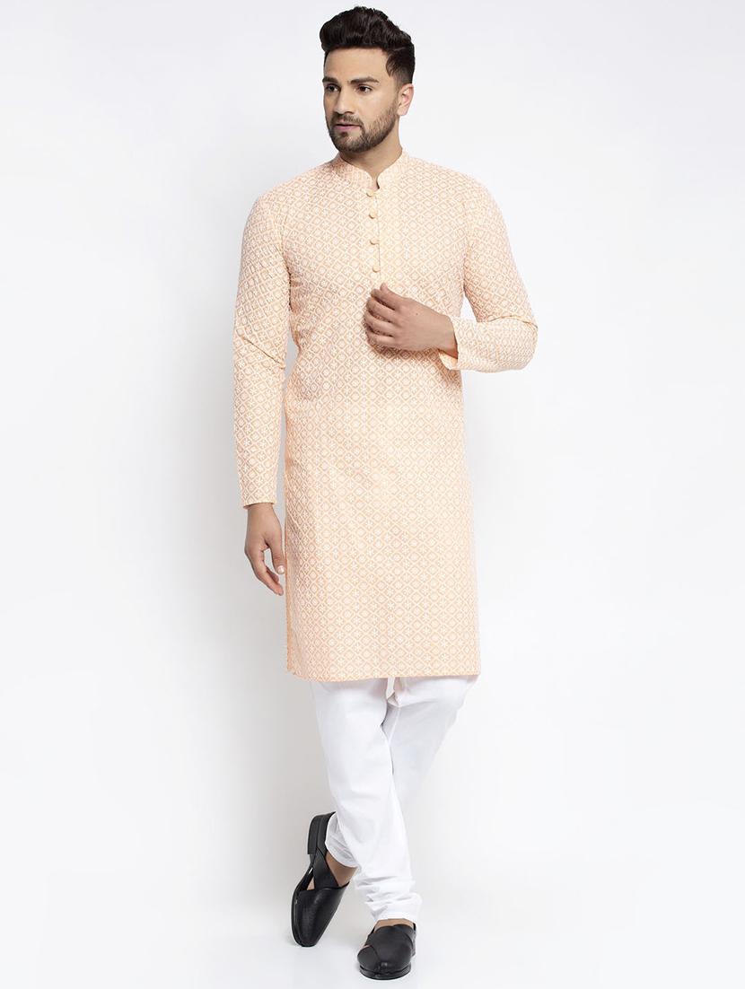 men mandarin neck kurta pyjama ethnic wear set - 21954346 - Zoom Image - 0