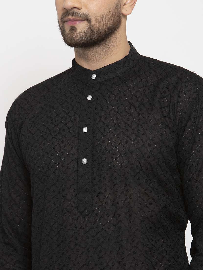 men mandarin neck kurta pyjama ethnic wear set - 21954359 -  Standard Image - 3