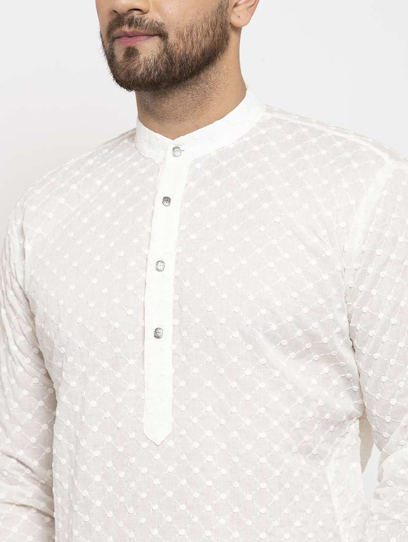 men mandarin neck kurta pyjama ethnic wear set - 21954361 -  Standard Image - 3