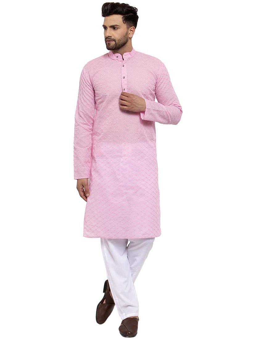 men mandarin neck kurta pyjama ethnic wear set - 21954367 - Zoom Image - 0