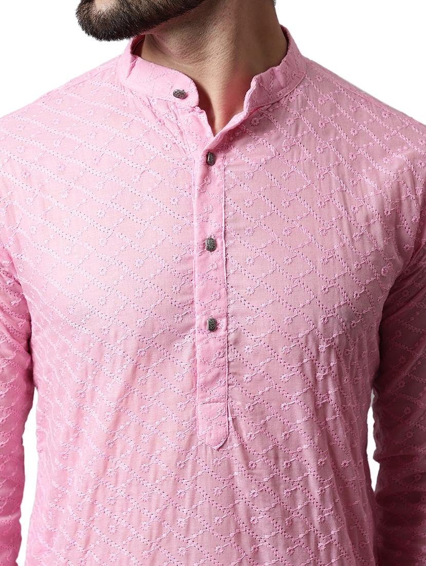 men mandarin neck kurta pyjama ethnic wear set - 21954367 - Standard Image - 3