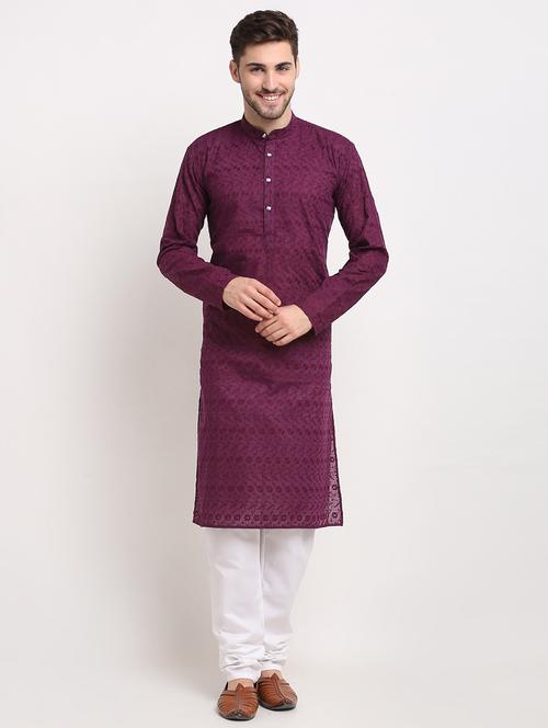 men mandarin neck kurta pyjama ethnic wear set - 21954368 -  Standard Image - 0