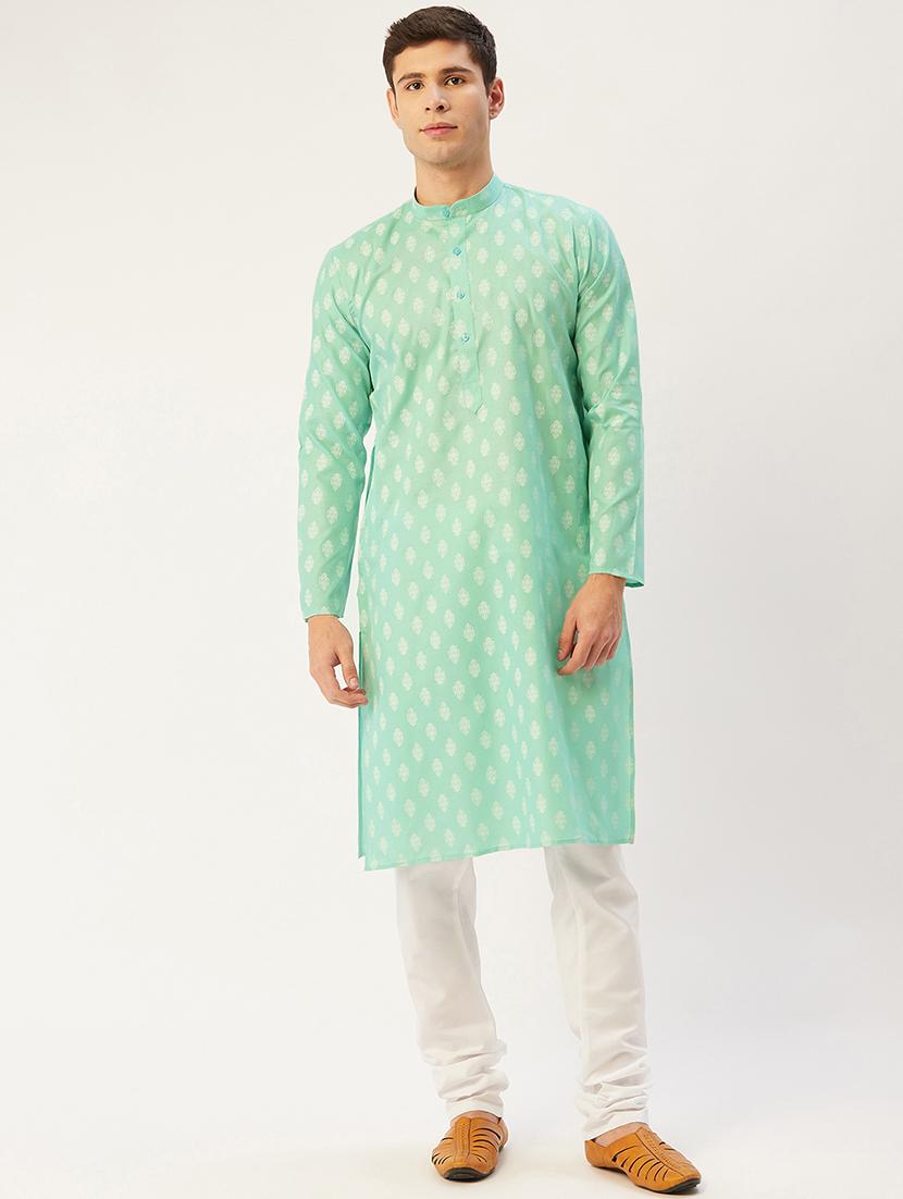 men mandarin neck kurta pyjama ethnic wear set - 21954370 - Zoom Image - 0