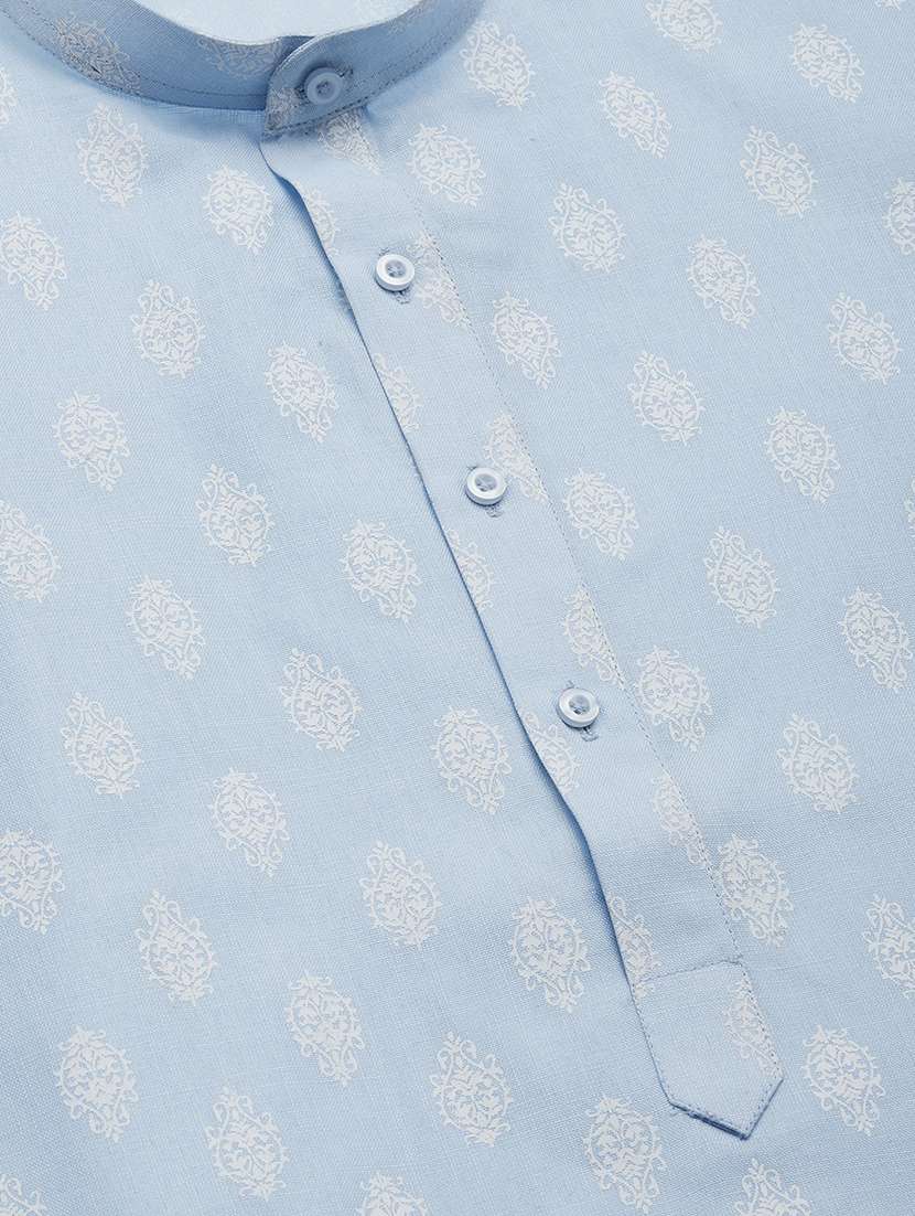 men mandarin neck kurta pyjama ethnic wear set - 21954372 -  Standard Image - 3