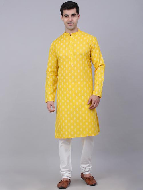 men mandarin neck kurta pyjama ethnic wear set - 21954375 - Standard Image - 0