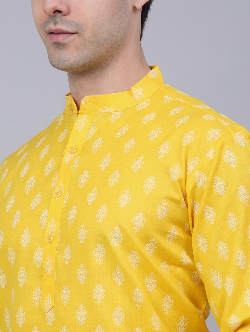 men mandarin neck kurta pyjama ethnic wear set - 21954375 - Standard Image - 3