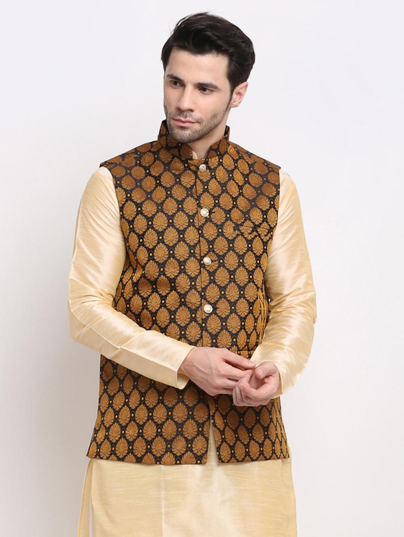 men mandarin neck regular fit nehru jacket - 21954399 - Zoom Image - 0