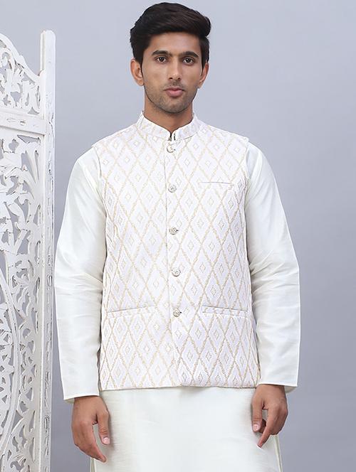 men mandarin neck regular fit nehru jacket - 21954406 -  Standard Image - 0