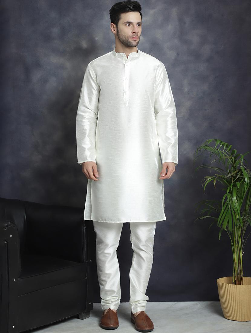 men mandarin neck kurta pyjama with jacket ethnic wear set - 21954428 - Standard Image - 3