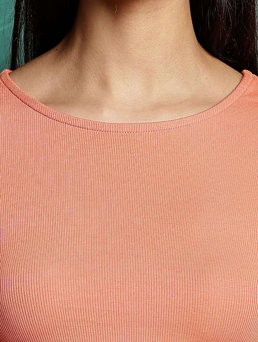 women solid round neck crop top - 21954440 -  Standard Image - 3