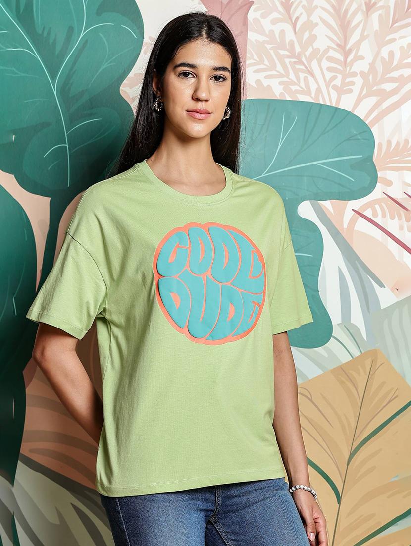 women printed short sleeve loose fit t-shirt - 21954482 -  Zoom Image - 0