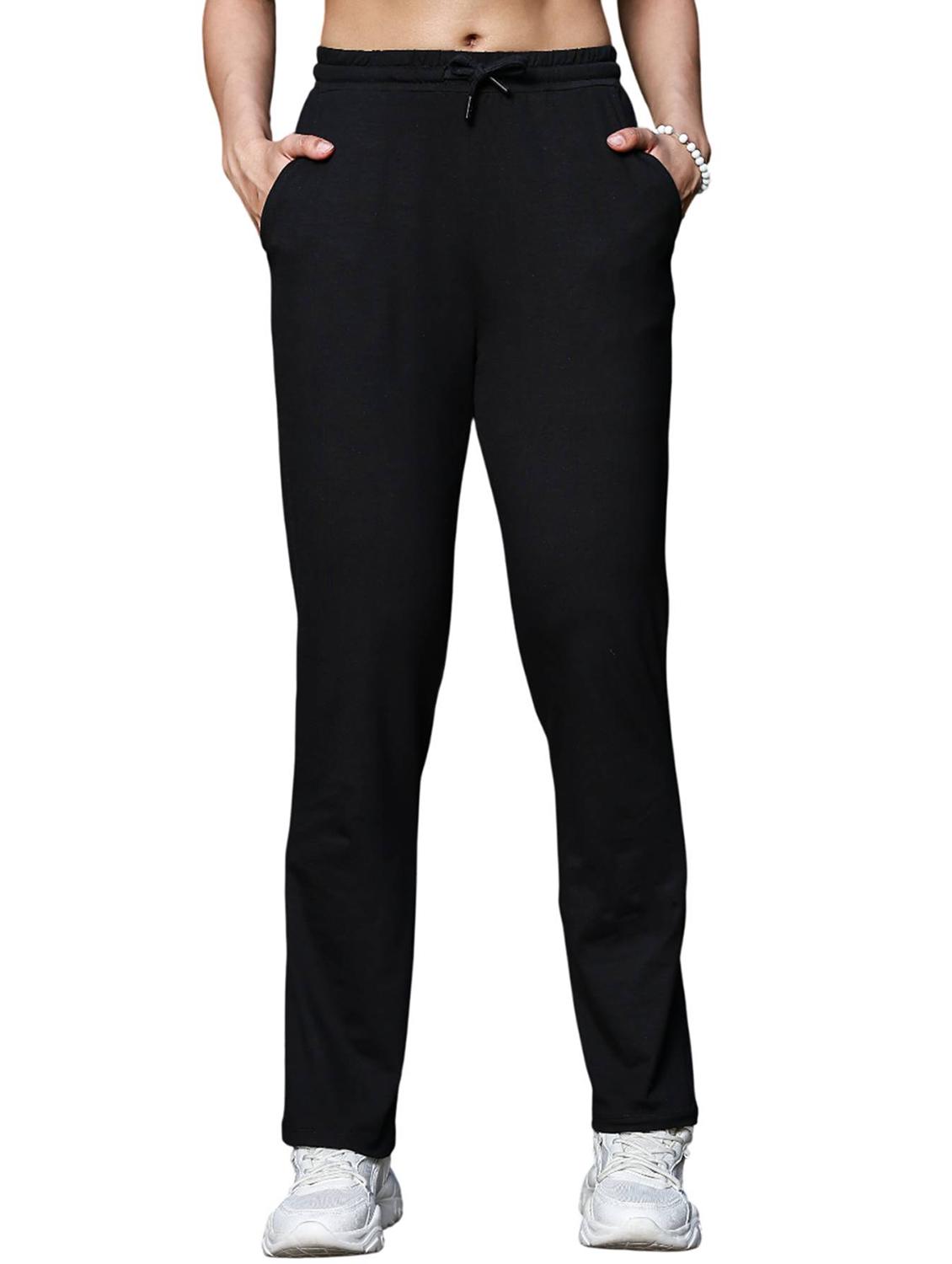 women black solid mid rise track pant - 21954489 - Standard Image - 5