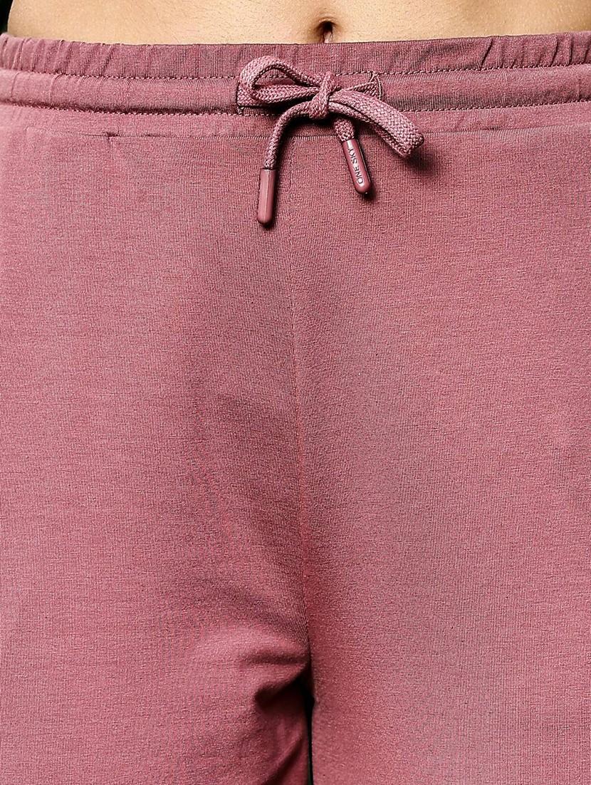 women pink solid mid rise track pant - 21954492 - Standard Image - 3
