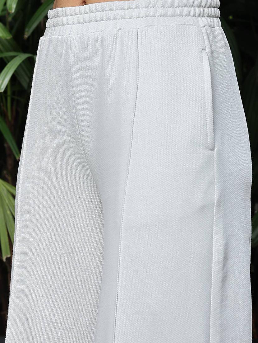 women solid high rise wide leg trouser - 21954496 - Standard Image - 3