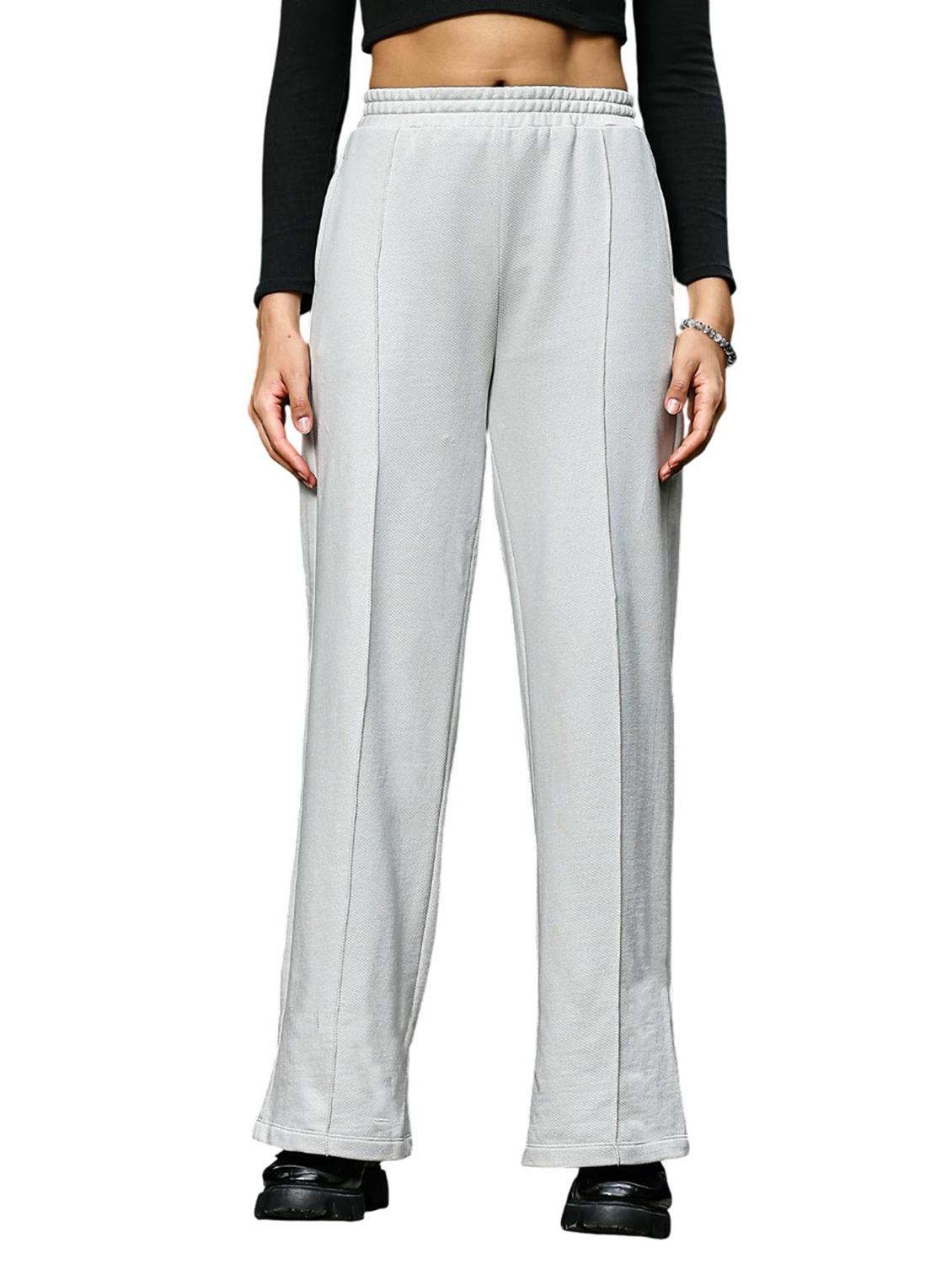 women solid high rise wide leg trouser - 21954496 - Standard Image - 5
