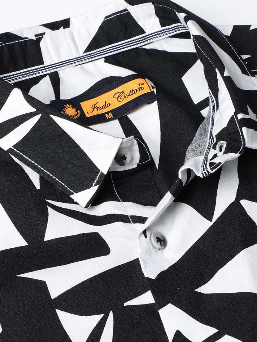 men printed short sleeve regular fit casual shirt - 21954499 -  Standard Image - 3