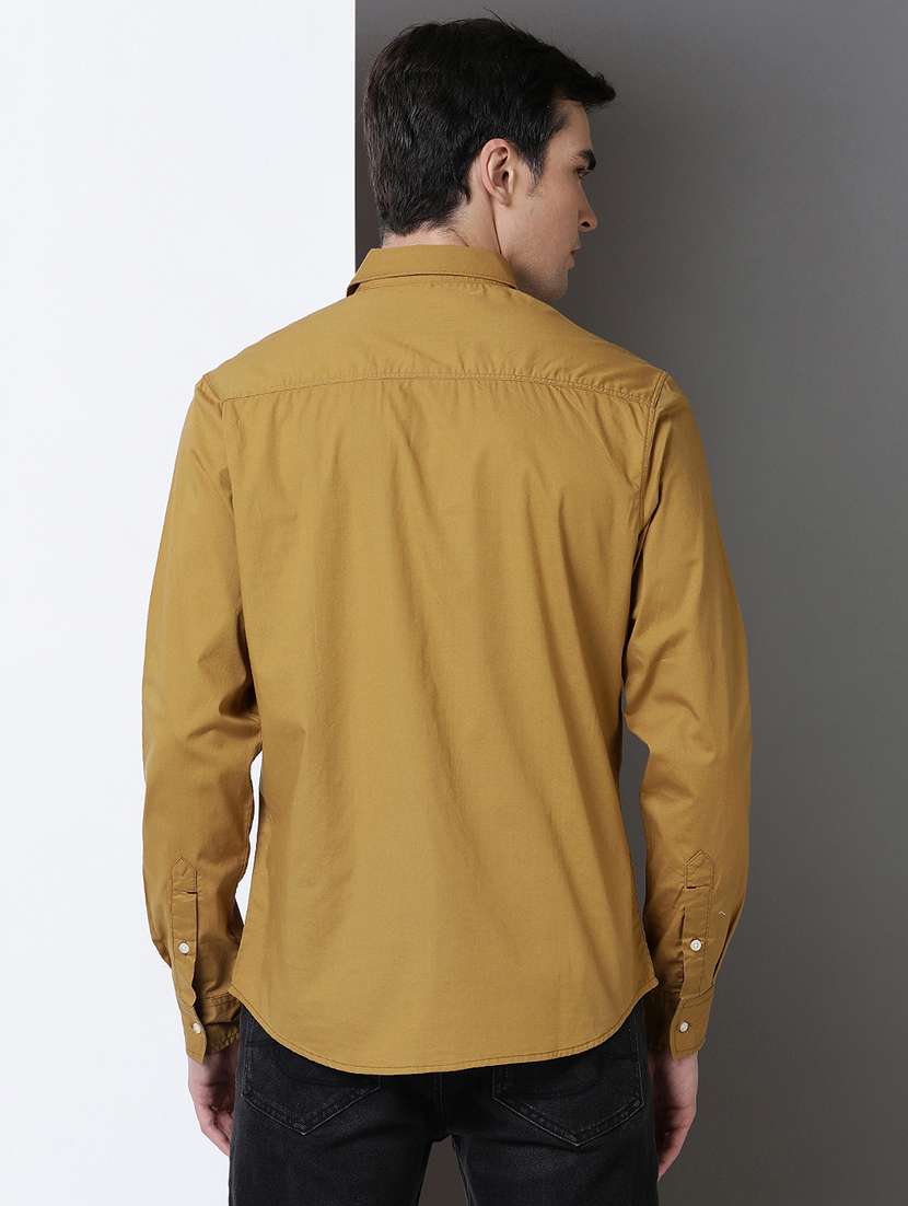 men solid long sleeve regular fit casual shirt - 21954508 -  Standard Image - 3