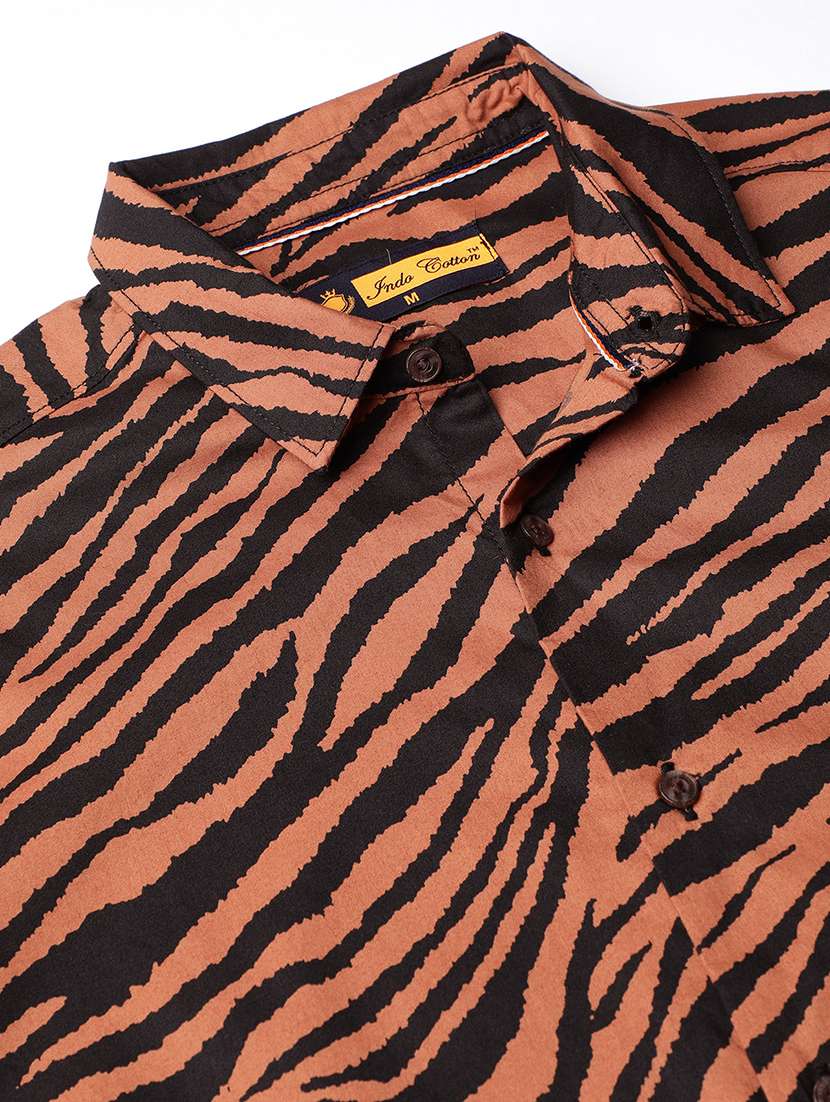men printed short sleeve regular fit casual shirt - 21954511 -  Standard Image - 3