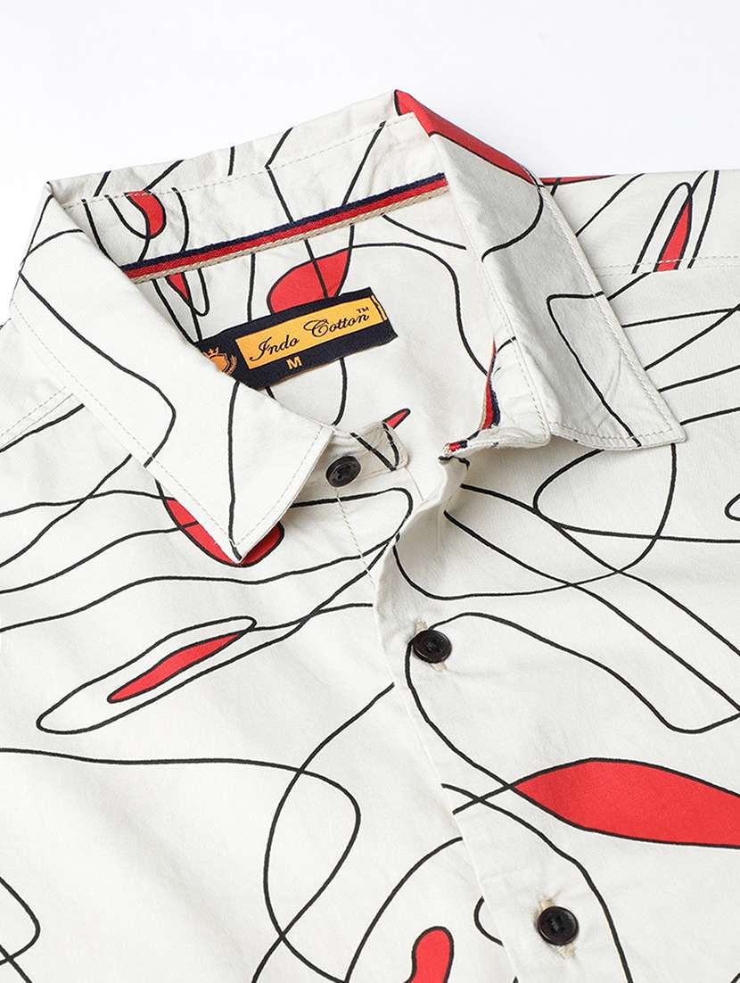 men printed short sleeve regular fit casual shirt - 21954515 -  Standard Image - 3