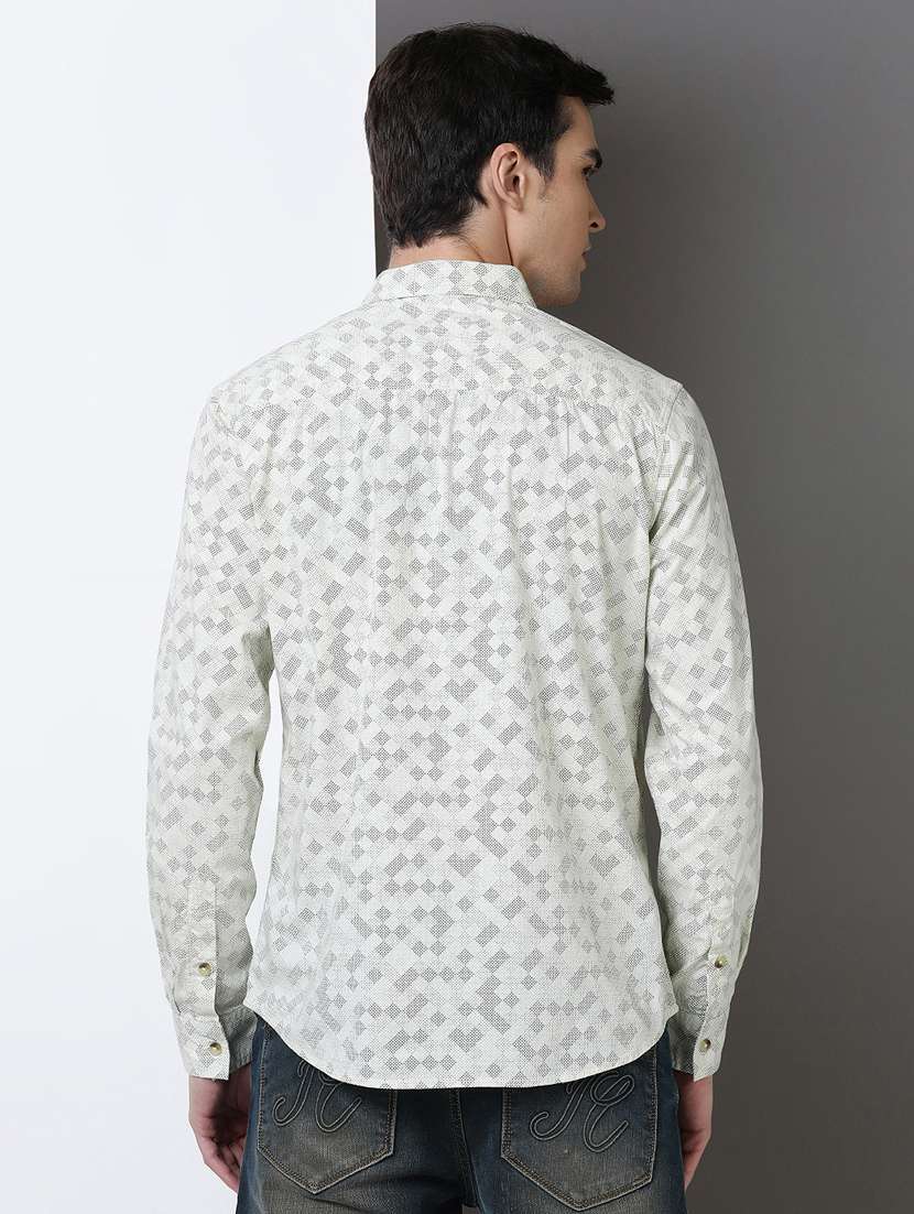 men printed long sleeve regular fit casual shirt - 21954518 -  Standard Image - 3