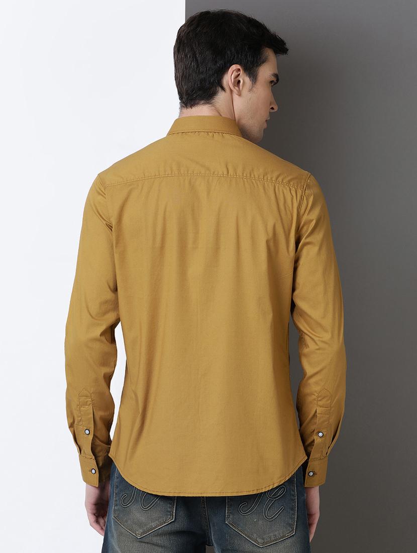 men placement print long sleeve regular fit casual shirt - 21954528 - Standard Image - 3