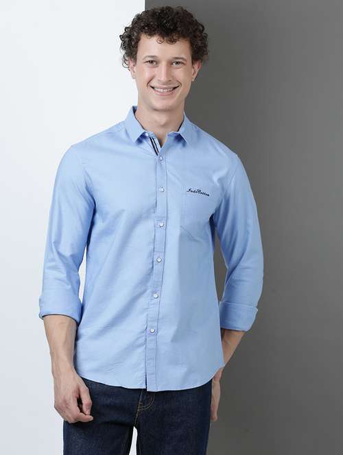 men solid long sleeve regular fit casual shirt - 21954534 - Standard Image - 0