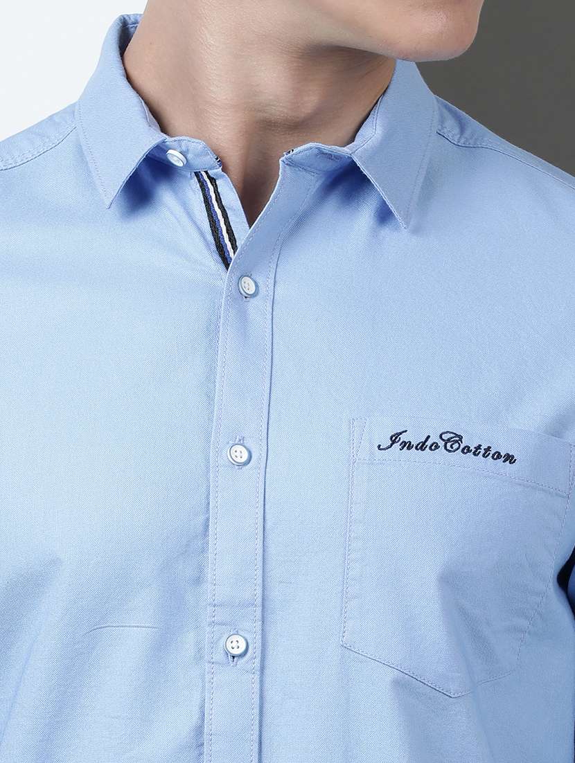 men solid long sleeve regular fit casual shirt - 21954534 - Standard Image - 3