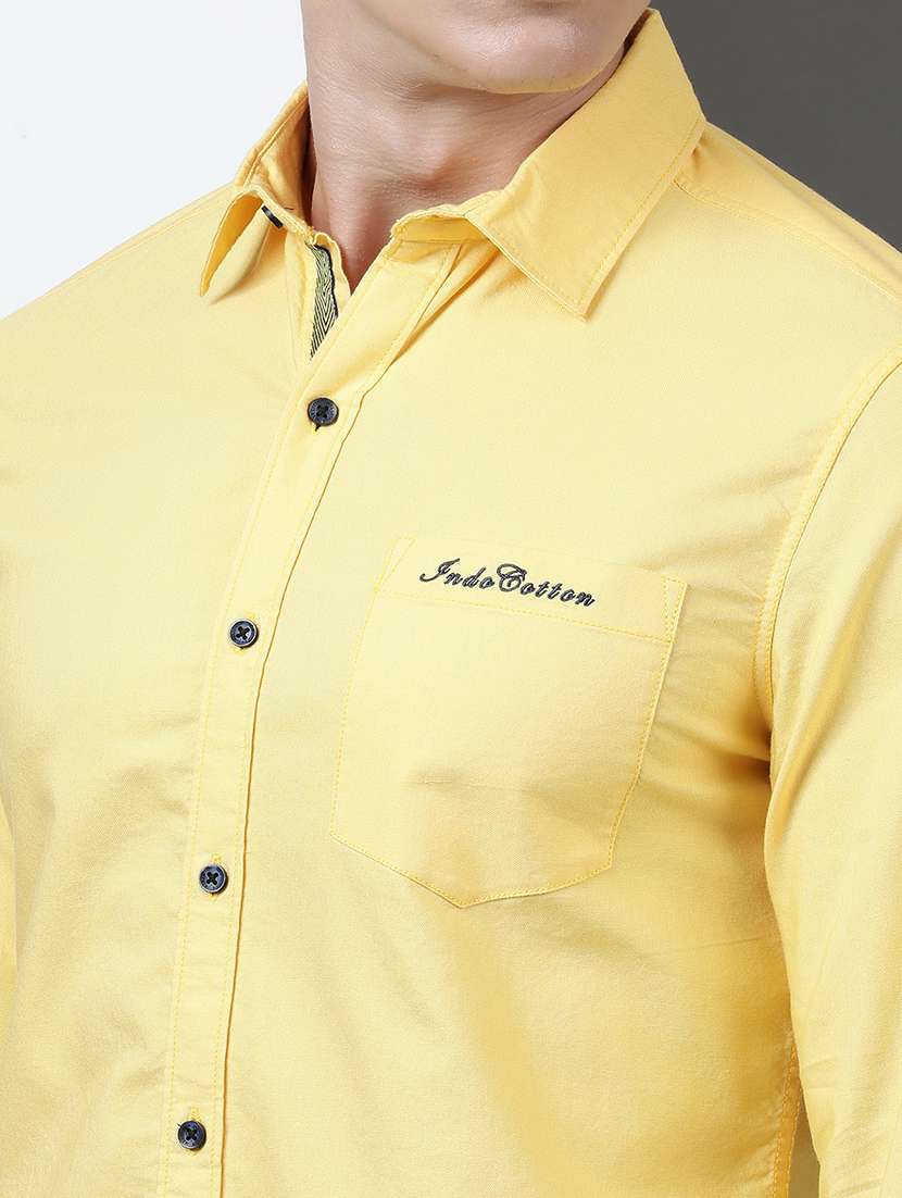 men solid long sleeve regular fit casual shirt - 21954535 - Standard Image - 3