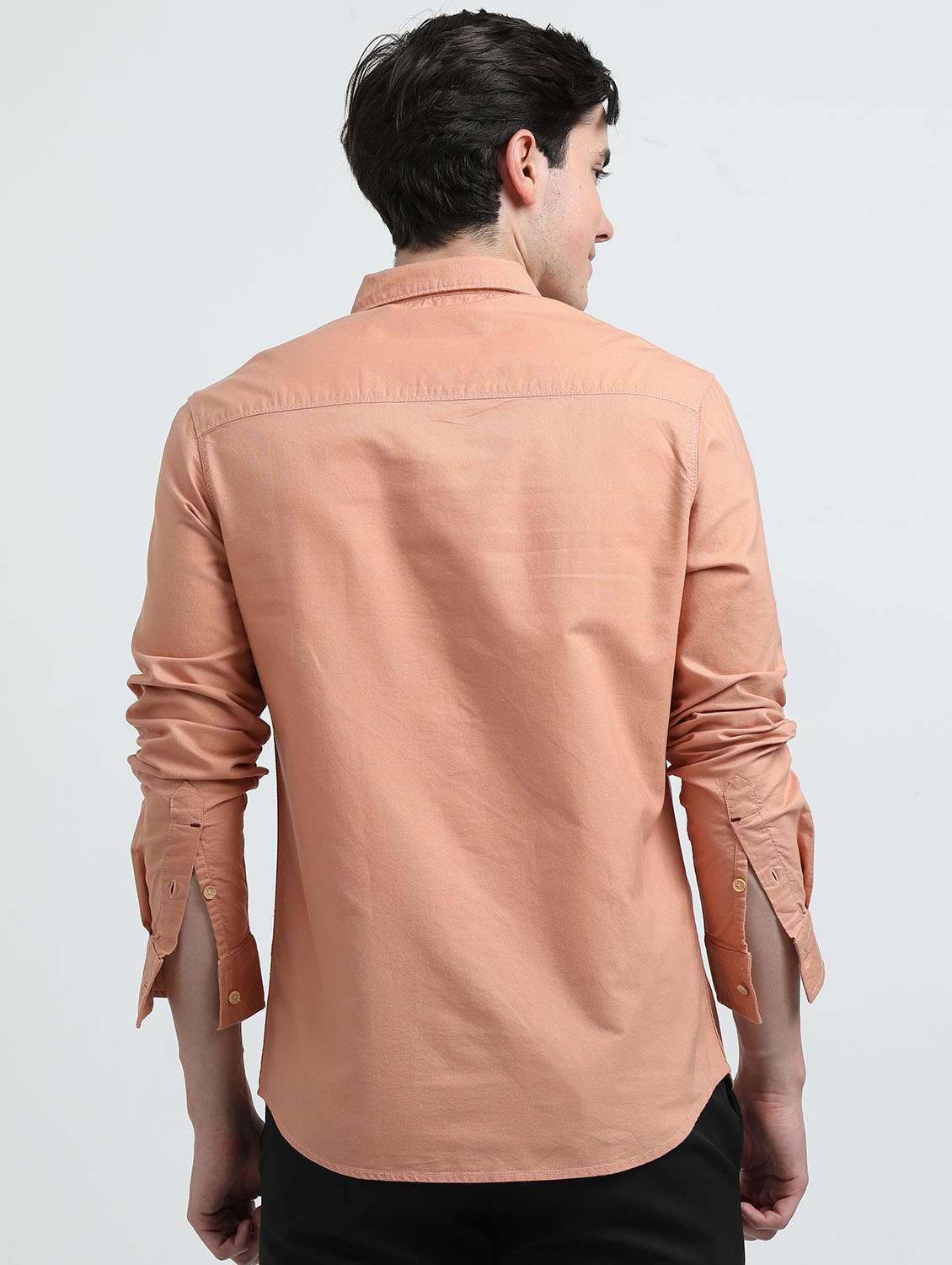 men solid long sleeve regular fit casual shirt - 21954536 -  Standard Image - 3