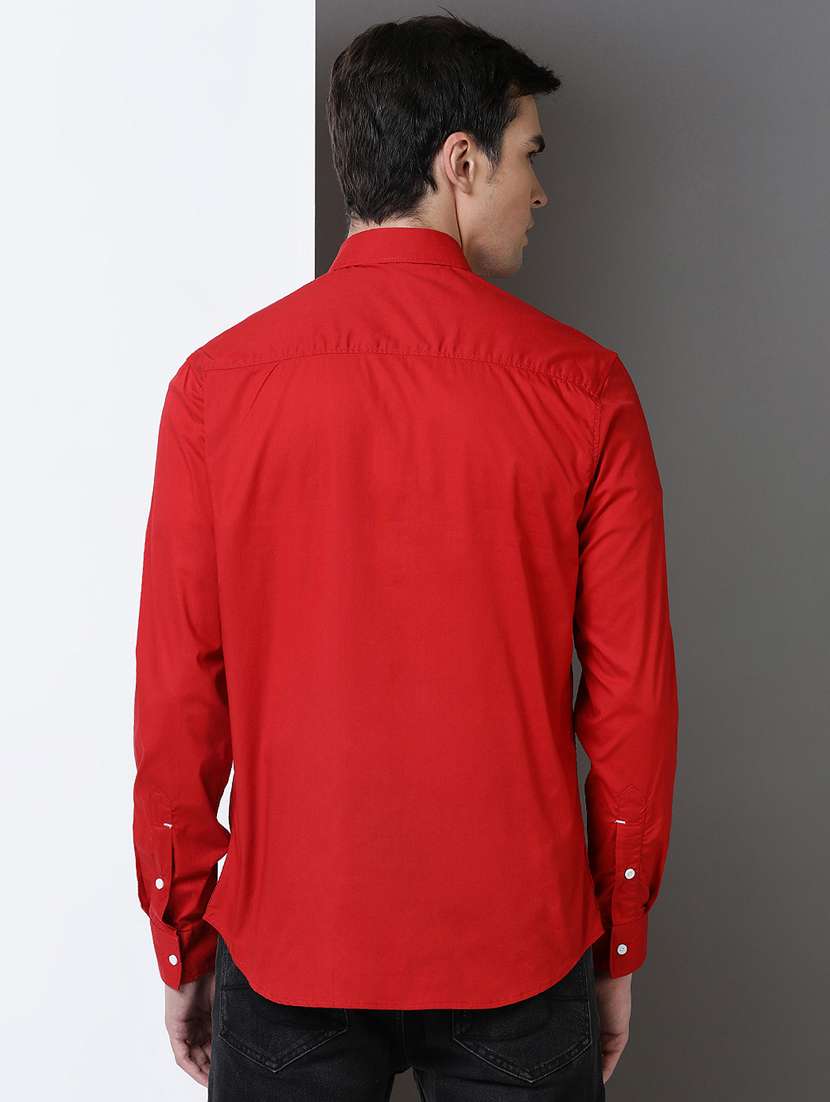 men placement print long sleeve regular fit casual shirt - 21954542 -  Standard Image - 3