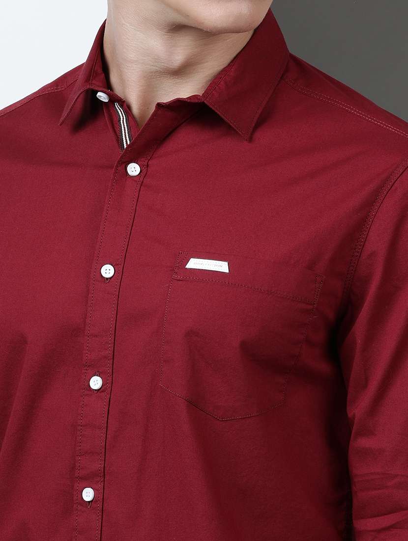 men solid long sleeve regular fit casual shirt - 21954554 -  Standard Image - 3