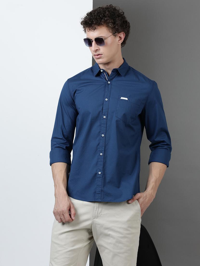 men solid long sleeve regular fit casual shirt - 21954555 - Zoom Image - 0
