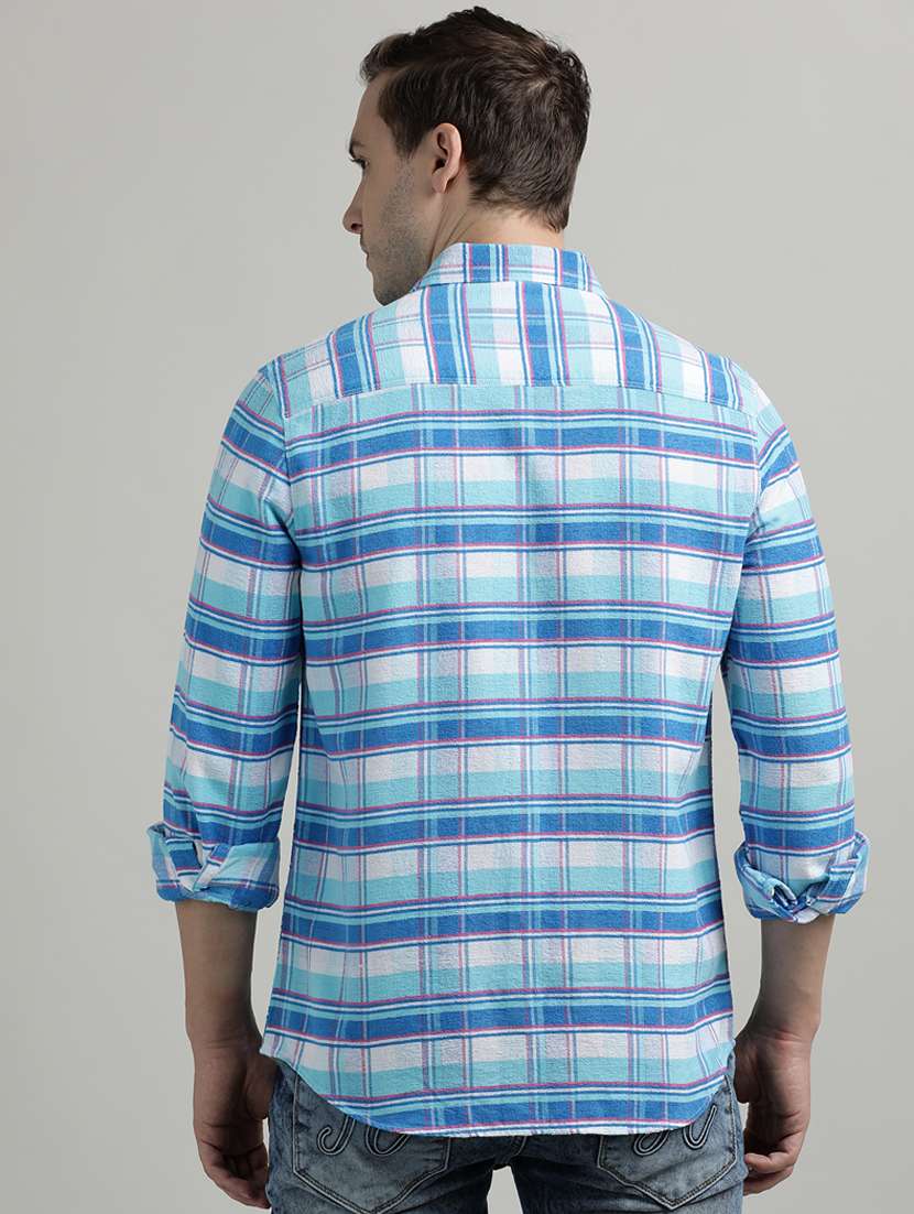men checkered long sleeve regular fit casual shirt - 21954566 -  Standard Image - 3