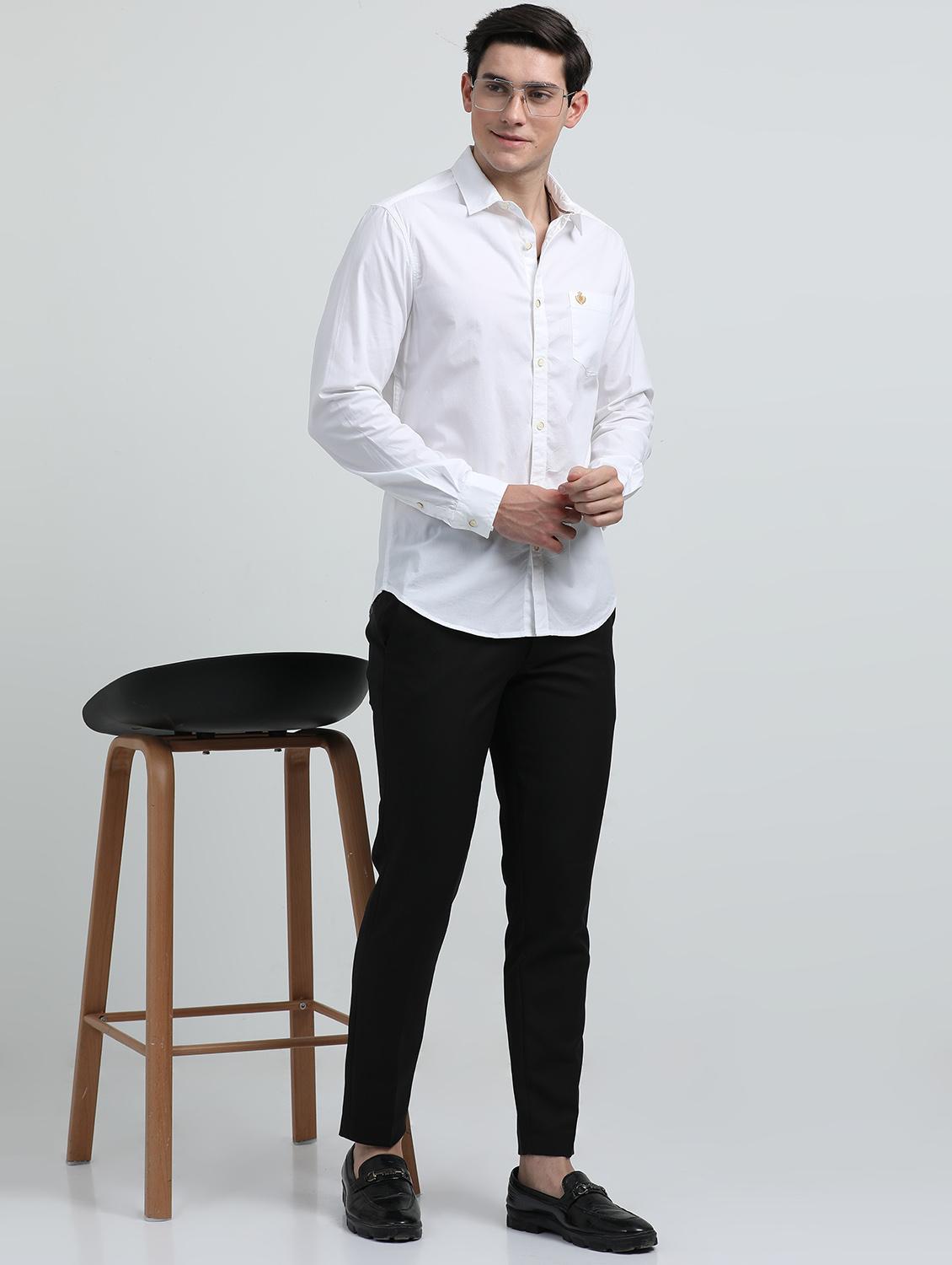 men solid long sleeve regular fit casual shirt - 21954577 - Standard Image - 5