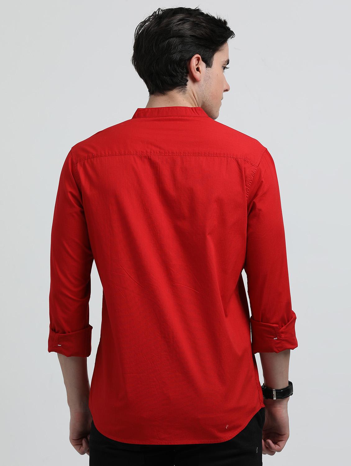 men solid long sleeve regular fit casual shirt - 21954581 - Standard Image - 3