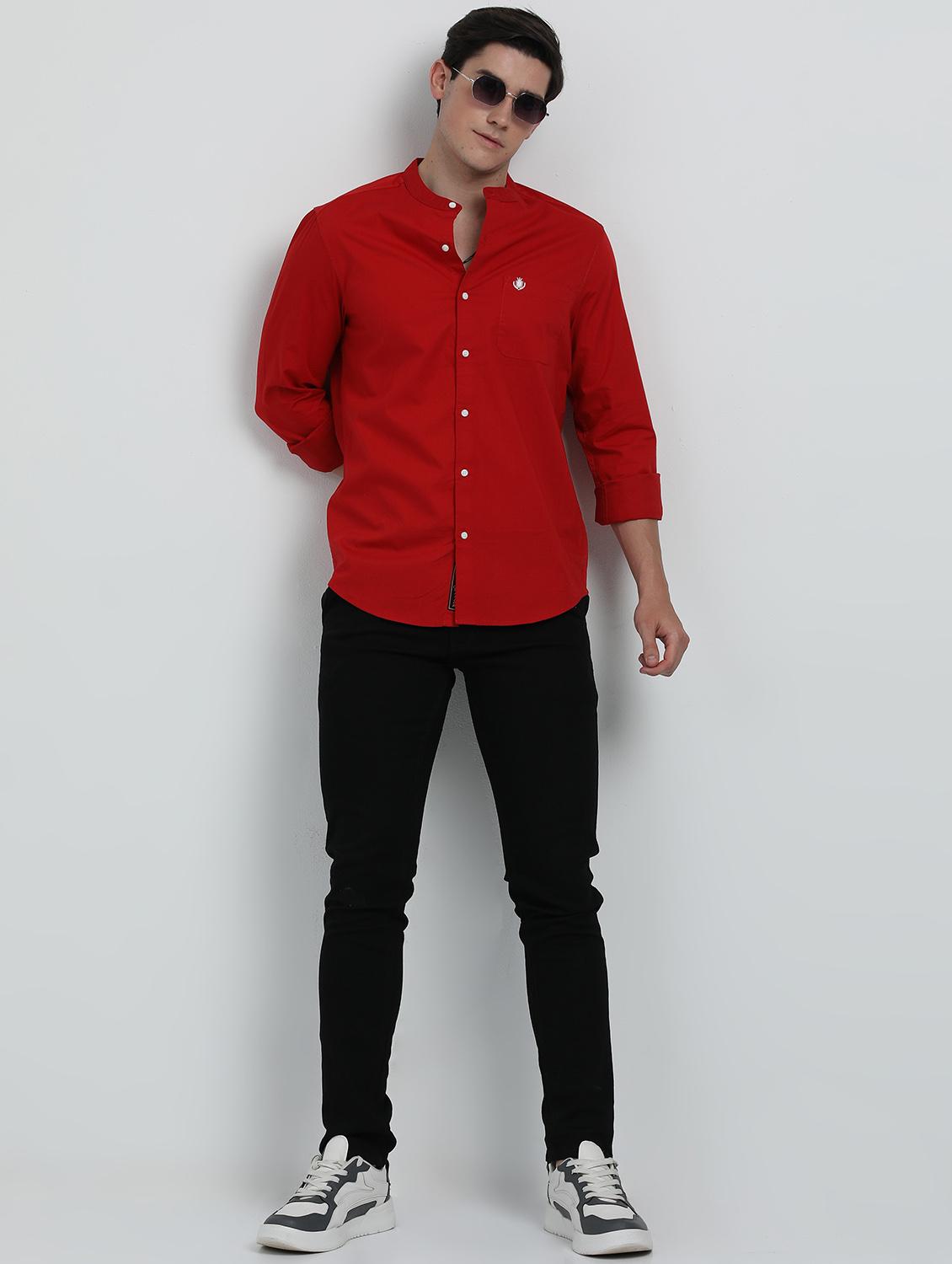 men solid long sleeve regular fit casual shirt - 21954581 - Standard Image - 5