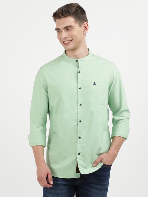 men solid long sleeve regular fit casual shirt - 21954588 - Standard Image - 0